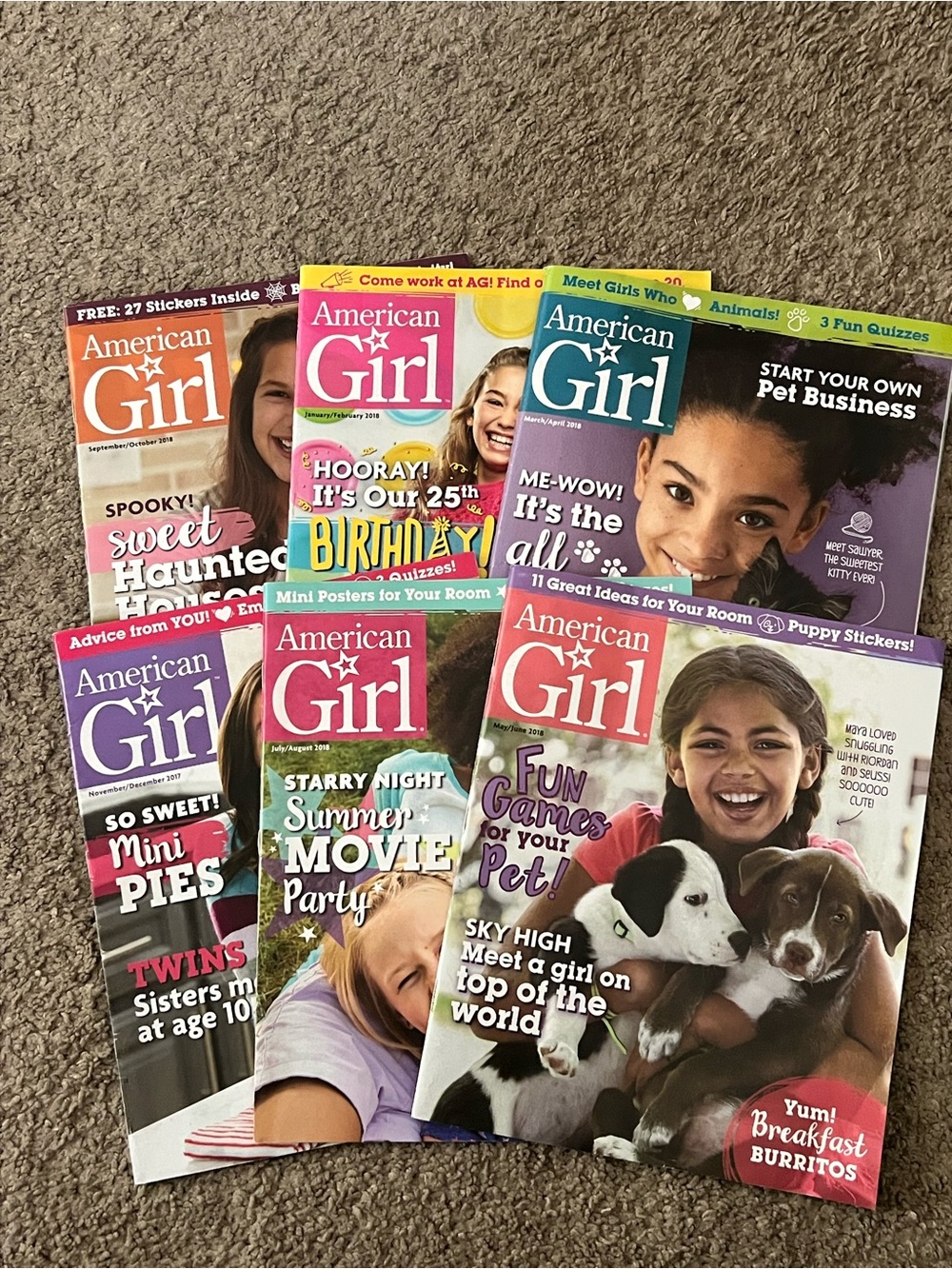 NWOT 2018 American Girl magazine full year - 6 issues